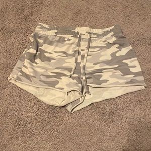 Camo white and green shorts